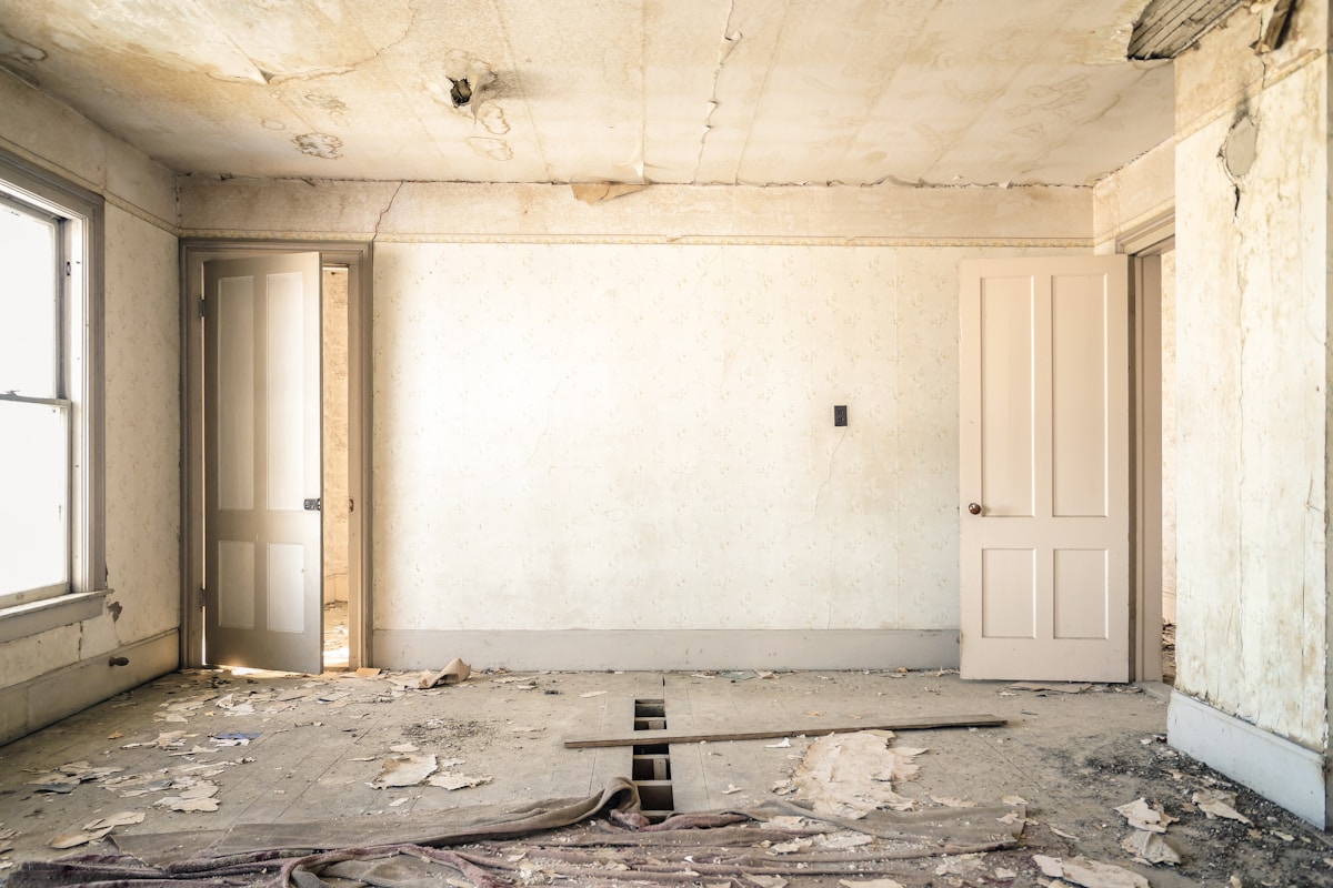Room stripped back mid-renovation